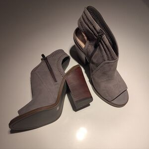 Vince Camuto Gray Peep-Toe Heeled Boots